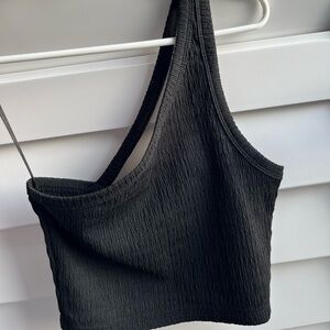 American Eagle Black One Shoulder Top